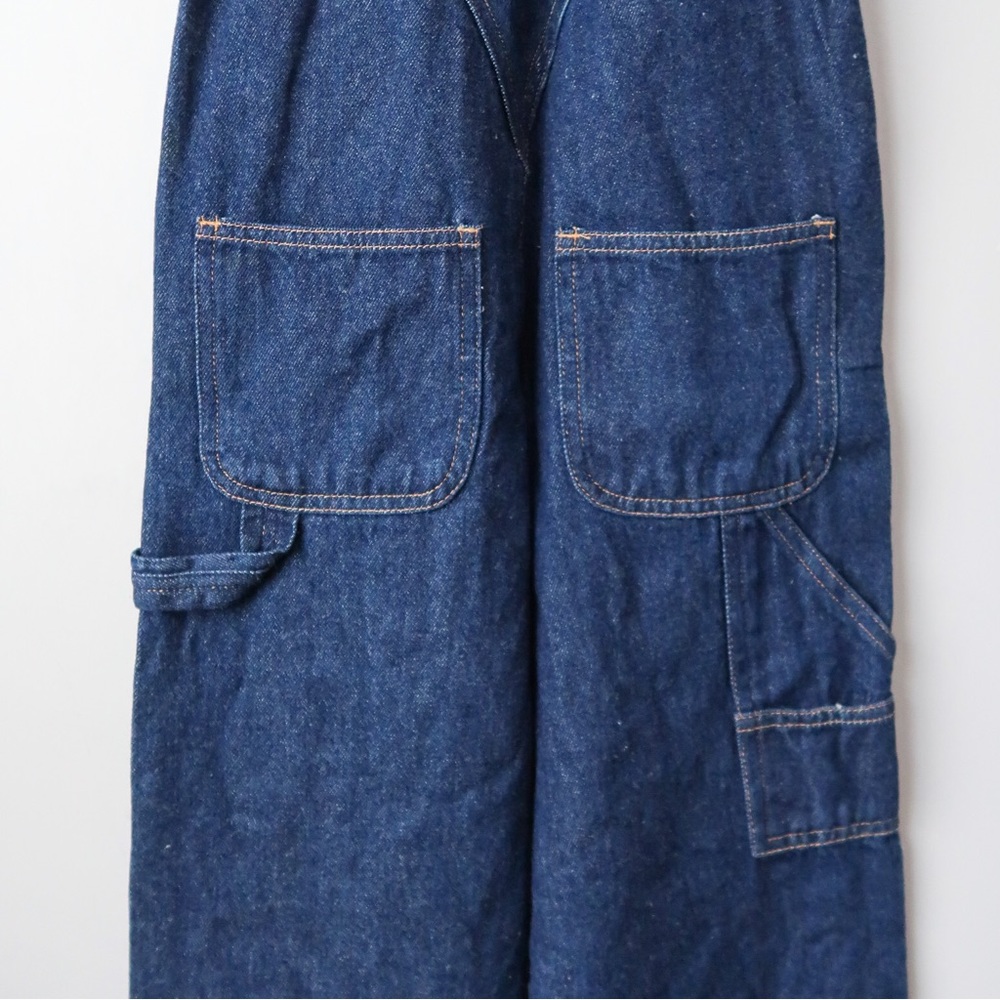 Vintage 90s Y2K Tommy Hilfiger Wide Leg Dark Wash Overalls Girls XL - Picture 8 of 9